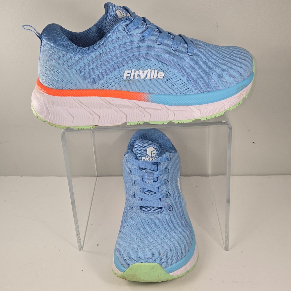FitVille Rebound Core Recovery‎ Sneakers Womens 9W Blue Orange Wide Width